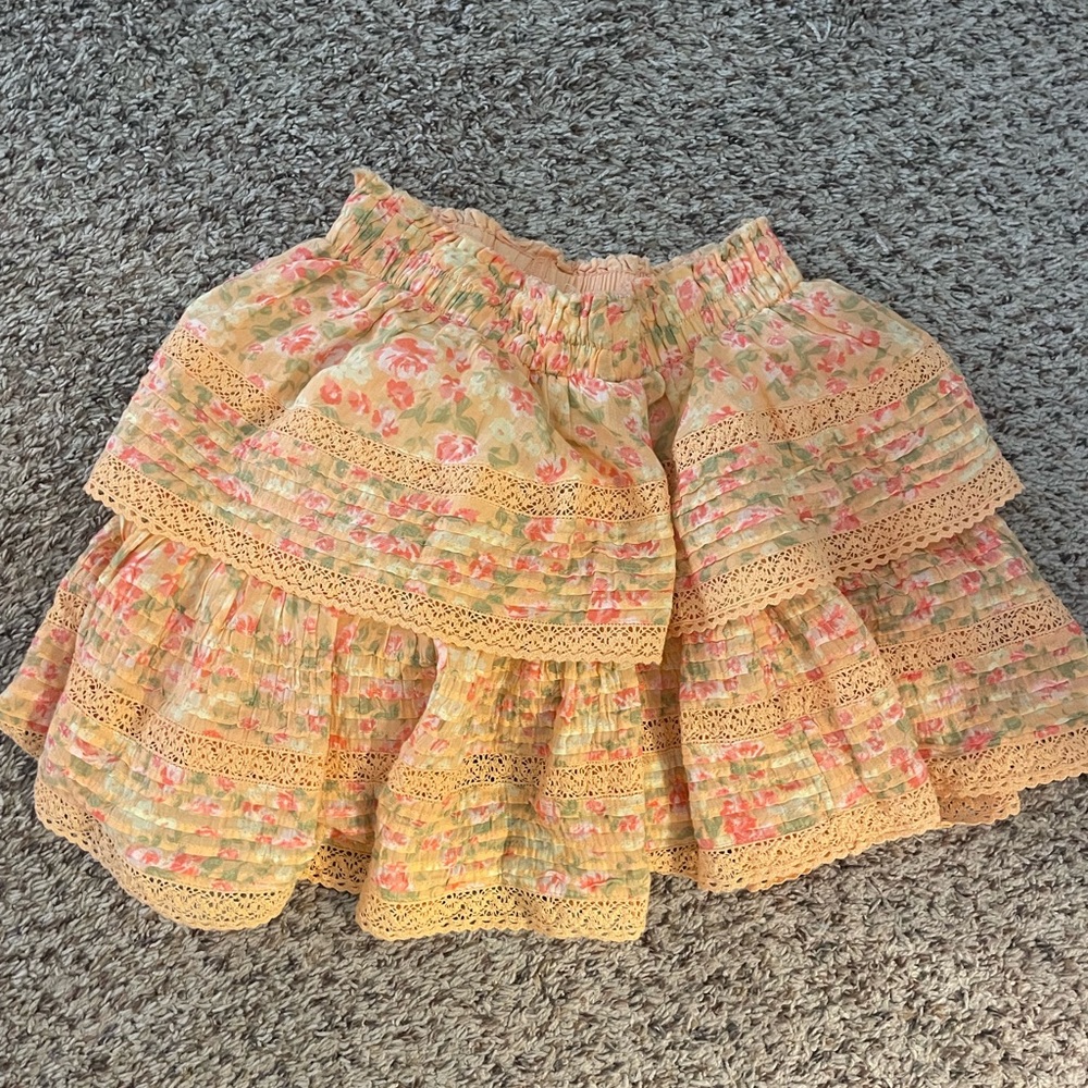 Aerie small orange flower skirt